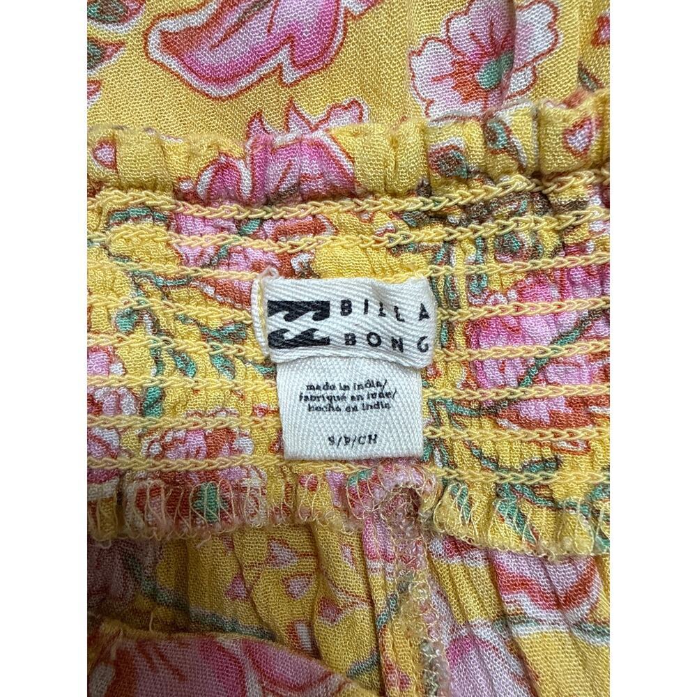 Billabong Split Spirit Floral Wide Leg Pants Golden Peach Womens Small - Picture 10 of 11